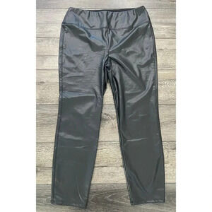 Soft Surroundings Faux Leather Pants Pull On Black Large L